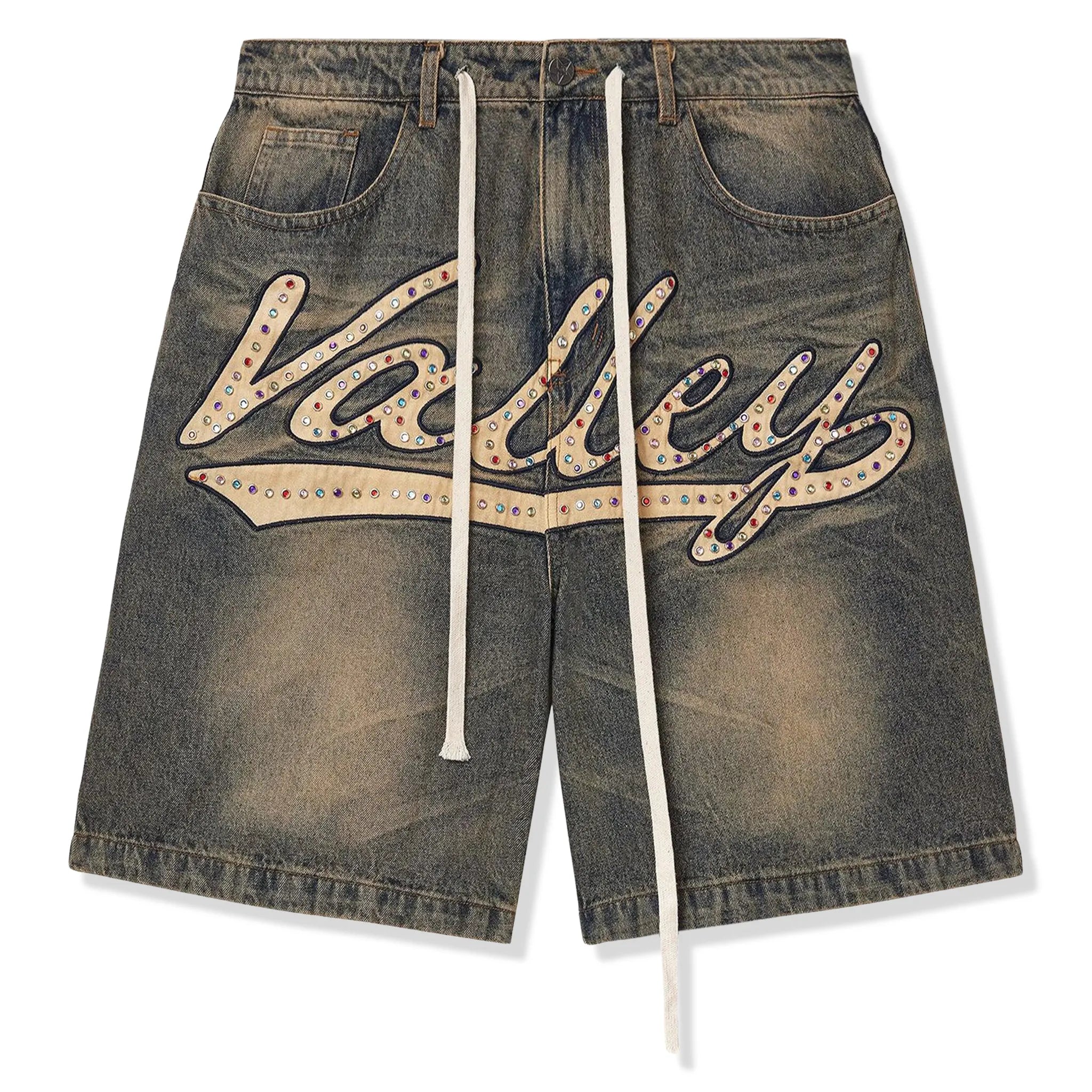 Front View of Vale Forever Skittles Mid Blue Shorts 11451 1SS2505VFSJMB MID